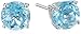 Amazon Essentials Sterling Silver 7 mm Gemstone Round Stud Earrings,Blue Topaz, (previously Amazon Collection)