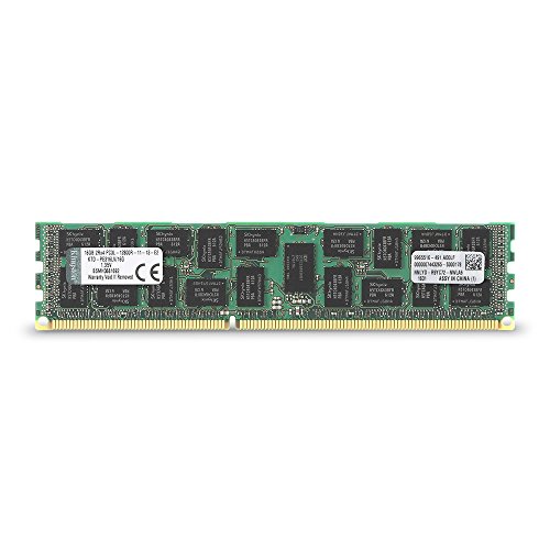 Kingston Technology 16GB 1600MHz DDR3 Reg ECC Low Voltage DIMM Memory for Dell Desktops (KTD-PE316LV/16G)