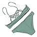 MOOSKINI Cut out Vintage Pin up 2 Piece Bikini Swimsuit for Women (FBA Optional) (S(US Size 2-4), Green)