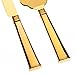 Ella Celebration Wedding Cake Knife and Server Set, Cutting Set for Bride and Groom, Modern Servers (Gold)