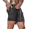 Rave on Friday Heren 2 in 1 Sportshorts Ademend Gym Training Shorts Lichtgewicht met Zakken M-XXL
