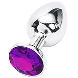 Aexge Fetish Deluxe ＭEdium-sized Anal Plug Sex Love Games Bdsms Toys Super Quality Stainless Steel Ass Plugs Jewelry Kinkys Personal Massager for Women Men Couples Lover - Good Valentine 'S / Birthday Gift (Purple)