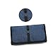 Patu Roll Up Electronics Accessories Travel Gear Organizer Case, Portable Universal External Batteries Hard Drives Cables Cosmetics Kit Bag, Navy