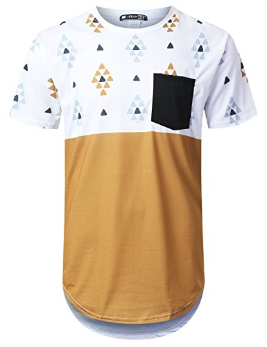 Urbantops mens hipster hip hop triangle panel pocket lo…