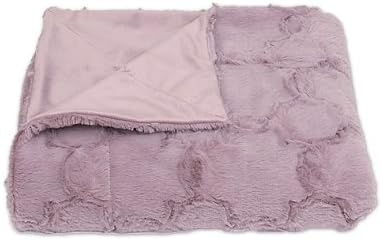 Thro Axel Quatrafoil Faux Fur Throw Blanket Nirvana l 50" W x 60" L l Solid Faux Fur Throw has Brushed Quatrafoil Pattern