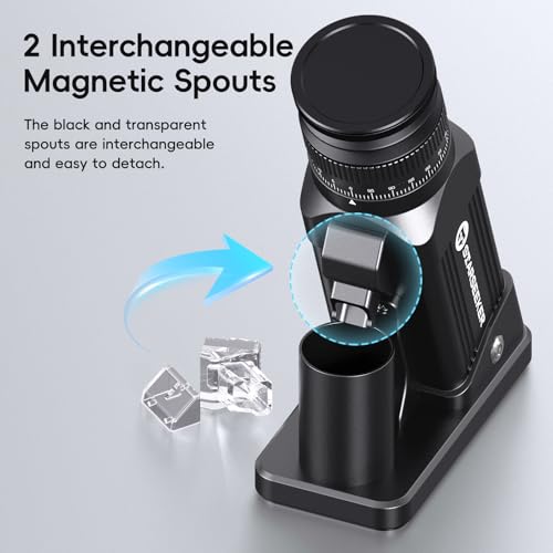 STARSEEKER E64 Electric Coffee Grinder 64MM Espresso Titanium Flat burr Stepless Fineness Adjustment Home Bean Grinder (black)