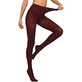 HA WA Women's 80 Denier Opaque Tights, Warm Winter Tights Control Top Thick Nylon Pantyhose