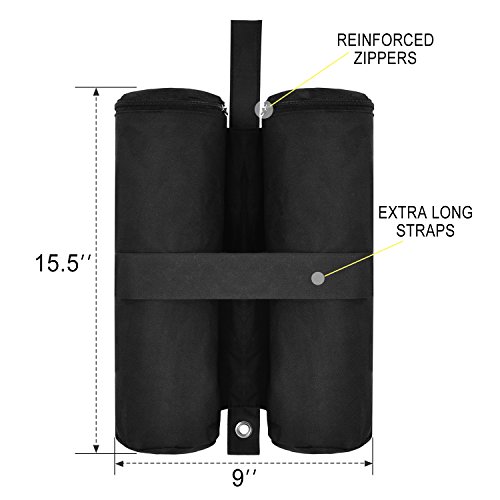 MaidMAX Canopy Weight Bags,Sand Bag with Zippered Top for Instant Legs,Pop Up Canopy Outdoor Sun Shelter Tents, 4-Pack