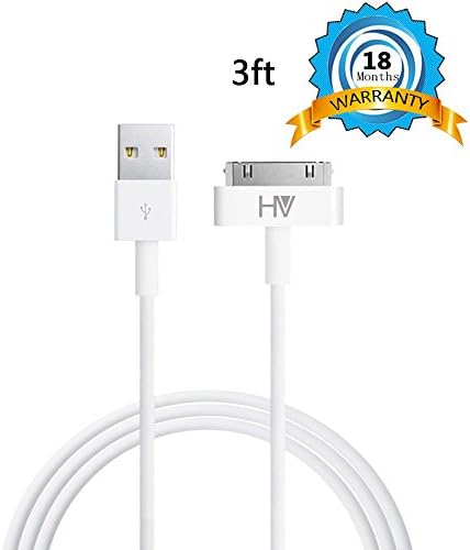 HV 30 Pin Sync and Charge Dock Cable for iPhone Products - 3-Feet - Single Pack - White