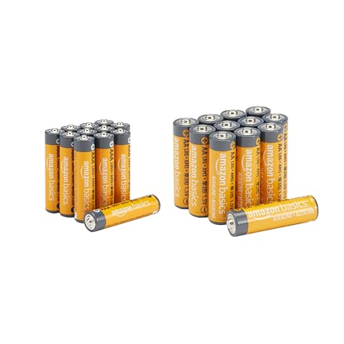 Amazon Basics, confezione da 24 batterie alcaline AA e AAA ad alte prestazioni, 12 batterie AA e 12 batterie AAA, 1,5 Volt, durata di 10 anni