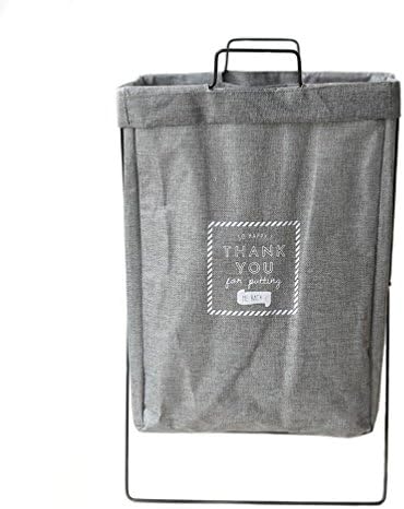 Orino X-Frame Collapsible Oxford Metal big Laundry Basket Clothes for Storage Storage, Decoration, Collecting- Grey