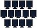 Neoprene Can Sleeves - Pack of 13 Blue Plain Beer and Soda Can Cooler Covers Fit 12 oz Cans and 12 to 16 oz Glass & Aluminum Bottles by Impirilux
