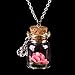 Long Sweater Chain Pendant Necklace Cuekondy Glow in the Dark Flower Glass Tiny Wishing Bottle Beach Necklace for Women Teen Girls (Pink)