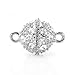 BEADNOVA Silver/Gold Plated Crystal Pave Beads Clasp for Bracelet Necklace
