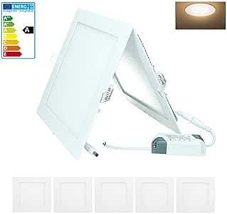 ECD Germany 5x Focos empotrables de panel LED 18W reemplaza halógeno
