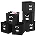 Magicfly Foldable Storage Cubes with Label Holders, Set of 6 Fabric Cloths Bins 12X 12 Inch with Handle for Home Organizer, Closet Storage Bins for Shelves, Black