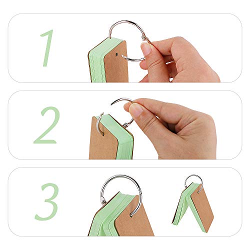 350 Pieces 3.5 x 2.2 Inches Multicolor Kraft Paper Binder Ring Easy Flip Flash Card/Study Cards/Memo Scratch Pads/Bookmark/Note Card/Index Card Stock/DIY Greeting Card(50 Sheets per Set) - Thumbnail 5