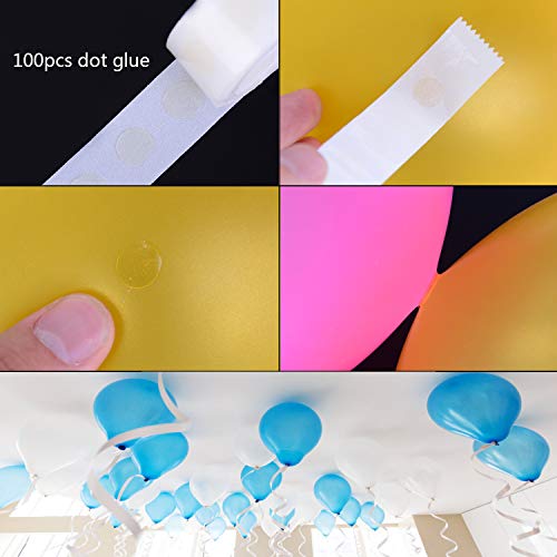 LOCOLO 75 Ft Garland Decorating Strip Tape, 200 PCS Reusable Balloon Glue Point, Balloon Arch Garland Decorating Strip Kit, Easy to Make Balloon Arch Garland Wedding and Party Decorations (3 Rolls)