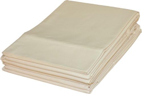 White Loft Certified Organic 245 Single Thread Count 2pc Cotton Sheet Set with Extra Deep 20-Inch Pockets, Queen, Natural