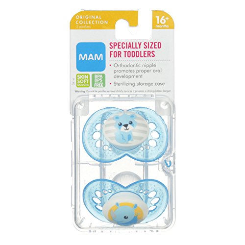 MAM Animal Orthodontic 2 Piece Pacifier, Boys, 16+ Months