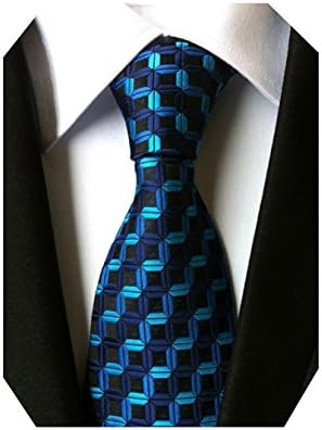 MENDENG Classic Black Red Striped Tie Woven Jacquard Silk Men Suits Ties Necktie
