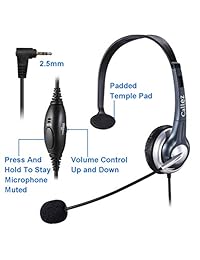 Callez   Auriculares con cable RJ con micrófono de cancelación de ruido para Avaya Aastra Allworx Adtran Alcatel Lucent AltiGen Comdial Digium Gigaset InterTel Mitel Plantronics MiVoice Landline Deskphones
