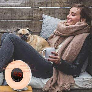 Wake Up Light Alarm Clock - JONYJ Sunrise Alarm Clock with 7 Color Light - Sunrise Sunset Simulator With Night Light - Nature Sounds with FM Radio Alarm - Snooze Function Alarm Clock