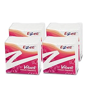 Ezee Ultra Soft Serving Tissue Paper Napkins 50 Pulls Each Pack | Pack of 4