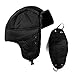 Tirain Unisex Winter Trooper Ushanka Hat Ear Flap Hat with mask (Black, one size)