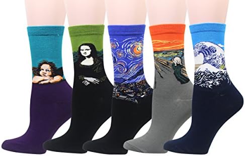 Wish Island Women's Fun Crazy Novelty Cotton Crew Dress Socks