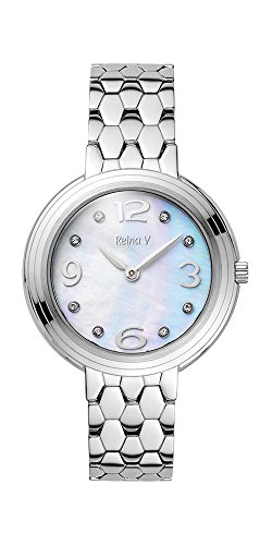 Diana Collection Women's Wrist Watch - Analog Display & Japanese Quartz - Stainless Steel Band & Bezel Case With Crystal Accents - By Reina V