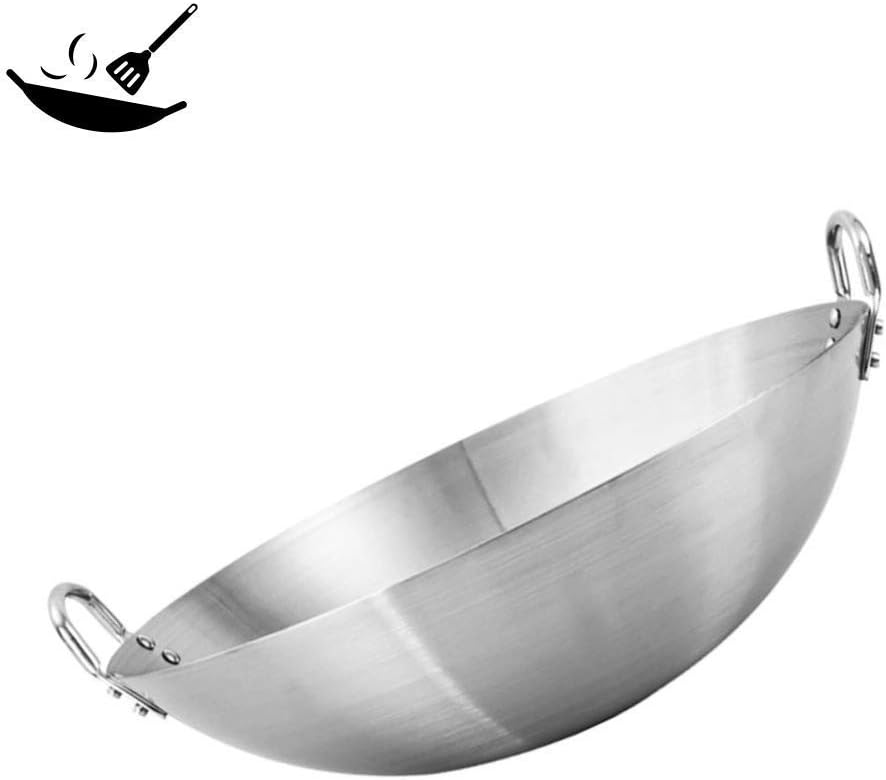 Wok Professional Stainless Steel Wok Large NonStick Iron Gas Stoves
