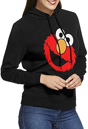 WYF Womens Elmo's World Casual Style Hoodie Sweatshirt Black