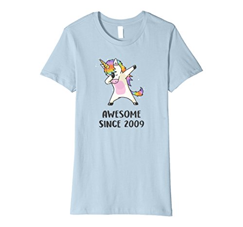 Womens Cute Unicorn Shirt Awesome Since 2009 9th Birthday Gifts Small Baby Blue