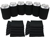 TahoeBay 25 Can Sleeves - Black Beer Coolies for Cans and Bottles - Bulk Blank Drink Coolers – Create Custom Wedding Favor, Funny Party Gift (25-Pack) (Black)