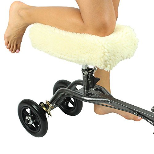 Vive Knee Scooter Pad Cover Plush Adult Sheepskin Memory Foam Cushion
