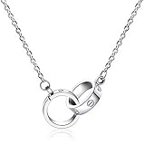 Baoli Double Loop Stainless Steel Women's Pendant Necklace 1.4cm