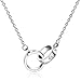 Baoli Double Loop Stainless Steel Women's Pendant Necklace 1.4cm