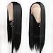 Oxeley Black Lace Front Wig Glueless Long Black Wig Straight Hair Replacement Synthetic Wigs for Black Women 22 Inch