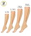 Presadee NEW (BIG & TALL 3XL) Open Toe Knee Length Zipper Up Compression Hosiery Calf Leg Support Stocking Stocks (Beige)