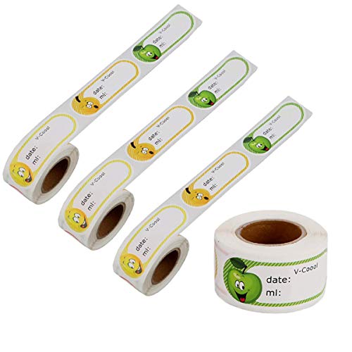 400pcs Baby Bottle Labels Waterproof Name and Date Label for Daycare or Kitchen, Self-Laminating and Removable Labels Sticker for Bottle, Jar, Sippy, Cup and Breastmilk Storage Bags
