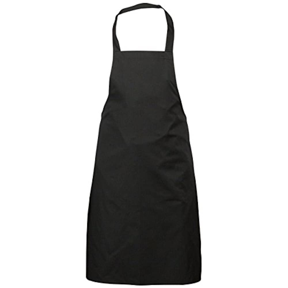 Genware NEV-NA03 Black Bib Apron, 70 cm x 90 cm