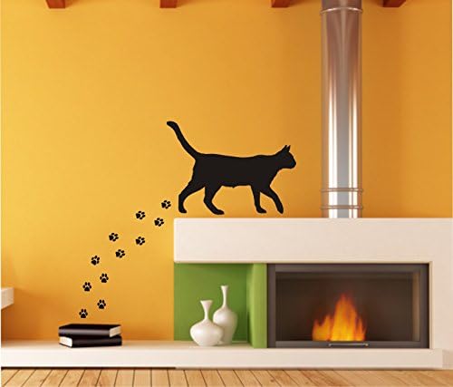 Wall Tattoo Sticker Kitten Wall Stickers/Car Stickers Approx. 55x40 cm Includes 8 Paws in 33 Colours Matt or Gloss - flieder glänzend