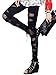 Choies Women's Nylon Black/White Bandage Straps Leggings