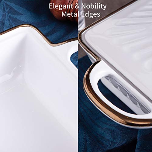 Ceramic Casserole Dish with Lid, Covered Baking Dish Lasagna Pans