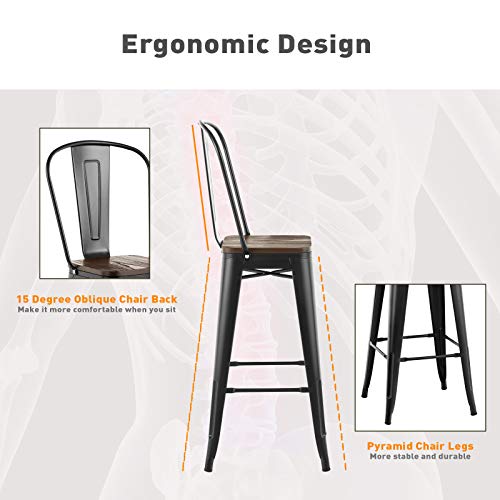 Set of 4 with Removable Backrest , Mecor 30’’ Dining Counter Height