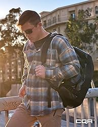 CQR Men's 100% Cotton Plaid Flannel Shirt, Long
