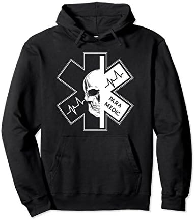 Unisex Paramedic Hoodie - Cool EMS Hoodie With a Skull Medium Black