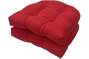 TOTATOWI Outdoor Chair Cushions Patio Furniture Cushion Waterproof Outdoor Cushion for Patio Furniture Set of 2 U Shaped Overstuffed Seat Cushions for Wicker Chair (Only Cushion) Red