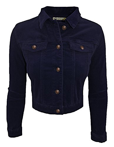 Cielo Women's Cropped Corduroy Jacket (medium, Navy Blue)